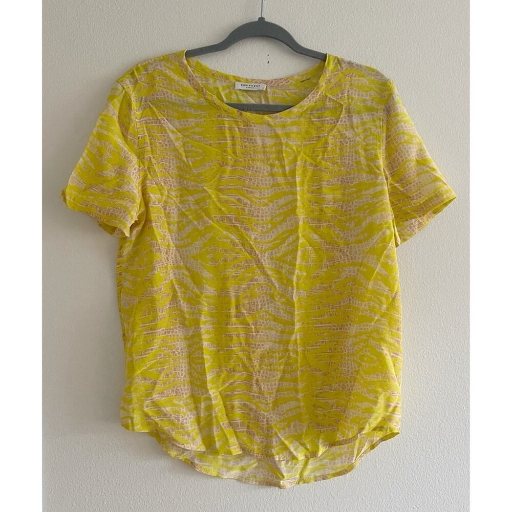 Equipment Femme Yellow 100% Silk Top Blouse Small